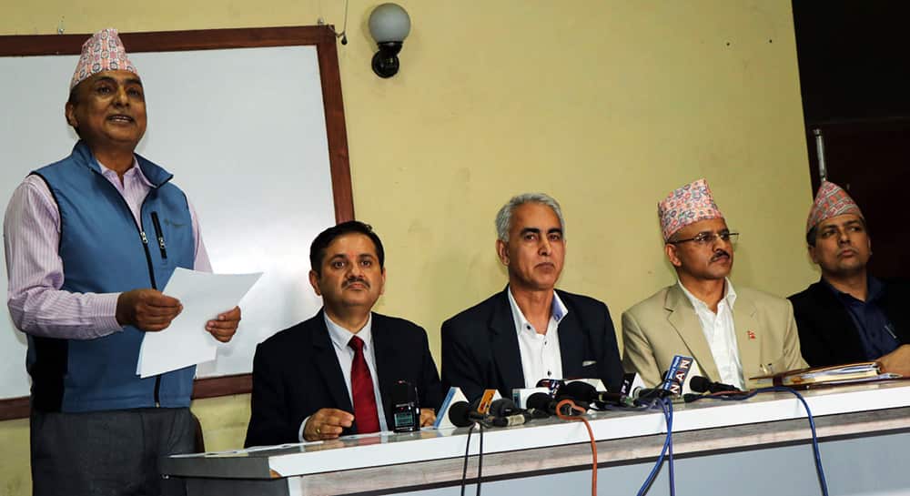 Nepali officials announcing SEE results for 2018.