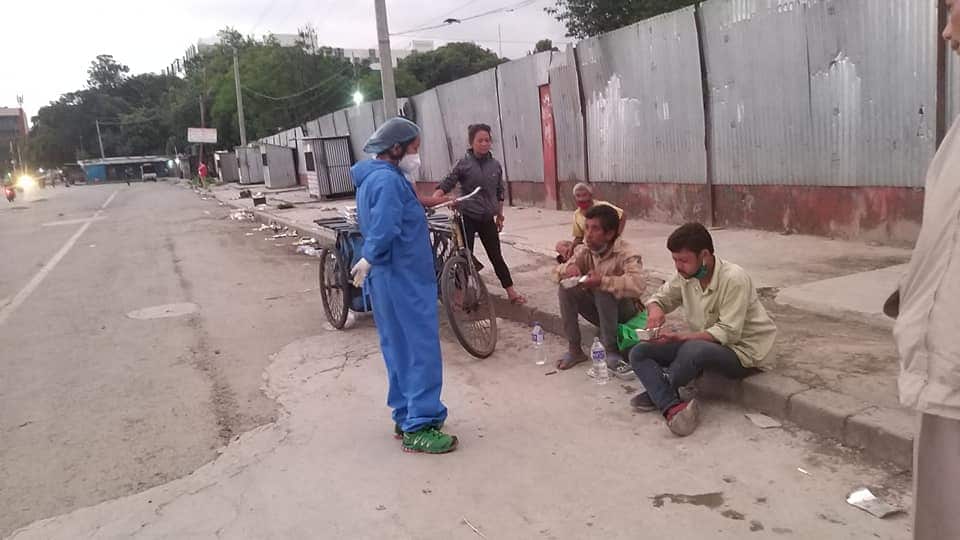 Free food distribution in nepal
