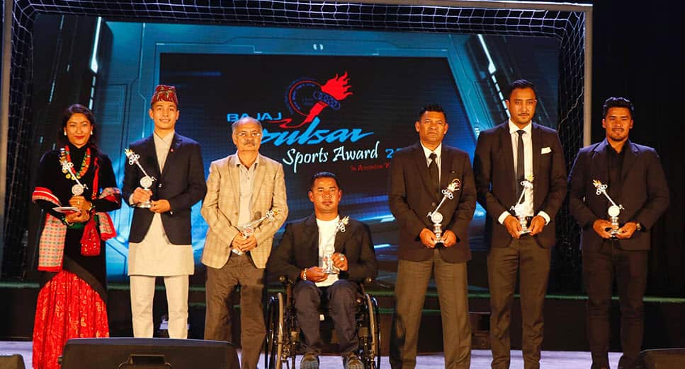 2018 Winners of the sports award in Nepal.