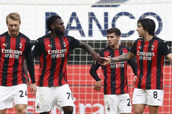 Altri ingrenti dello splendido anno solare della squadra di Stefano Pioli: Simon Kjær, Franck Kessié, Davide Calabria e Sandro Tonali.