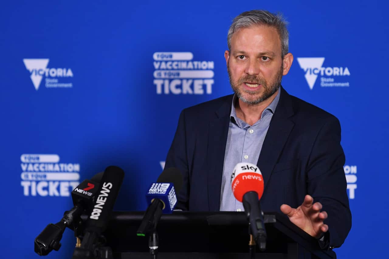 Victorian Chief Health Officer Brett Sutton addresses the media during a press conference