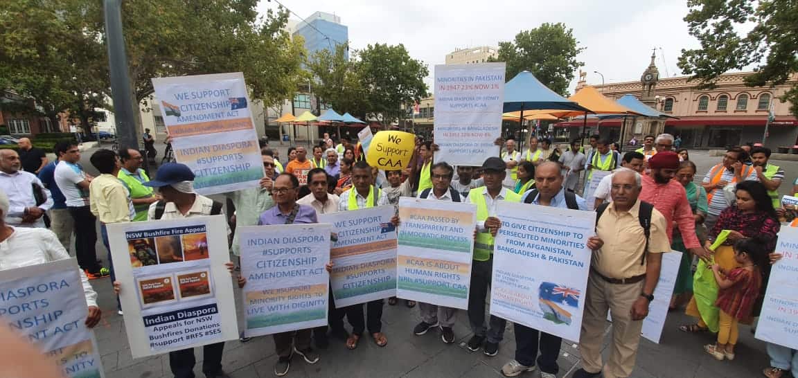 Pro CAA protest in Parramatta Sydney