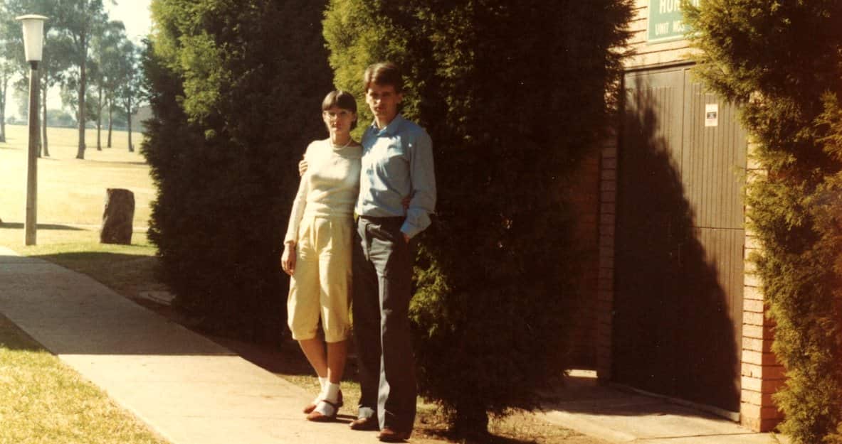 Grace Otrebka and partner in Australia