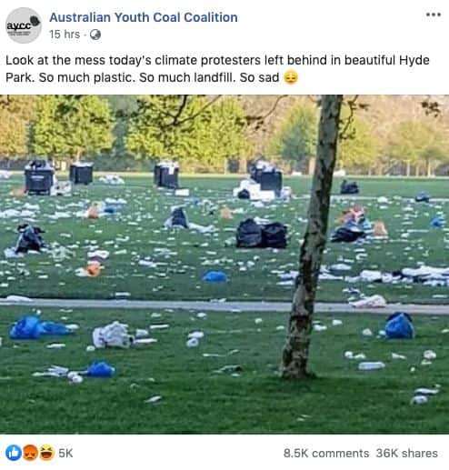 The post from the Australian Youth Coal Coalition went viral.