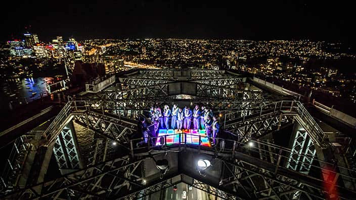 Vivid Sydney bridge climb