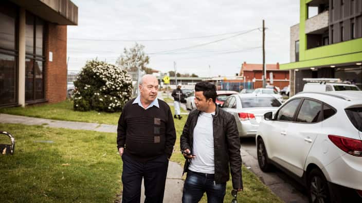 Sam Katakouzinos is a Greek migrant who arrived in Melbourne in 1961. Fifty seven years on, he helps Yunus, a Rohingya refugee settle in Australia.