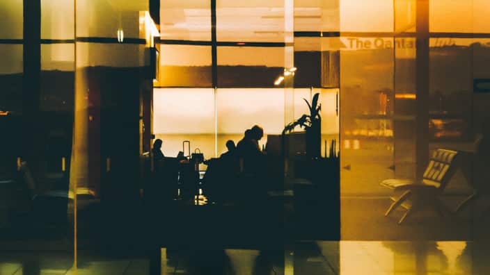 People at an airport