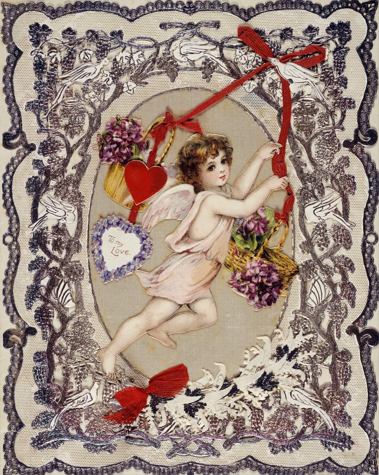 Scan of a Valentine greeting card dated 1909
