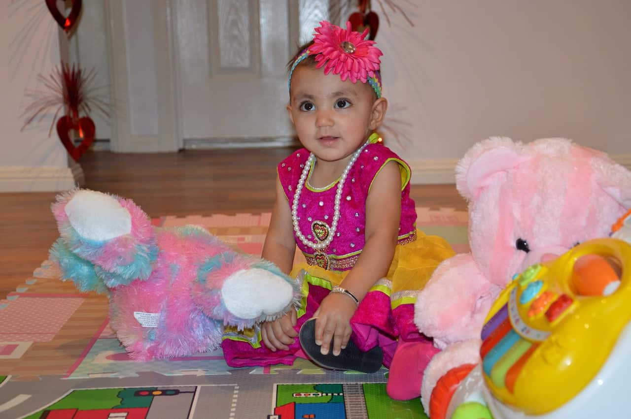 Vanhi aged 1, when she was in full remission