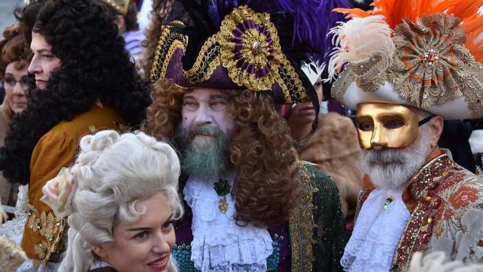 Partecipants at the traditional Venice Carnival in St. Mark's Square in Venice, Italy, 24 February 2019.  EPA/ANDREA MEROLA
