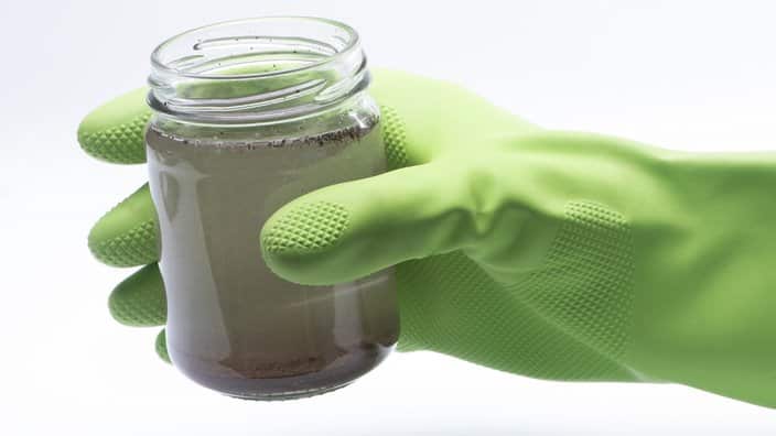 Polluted water