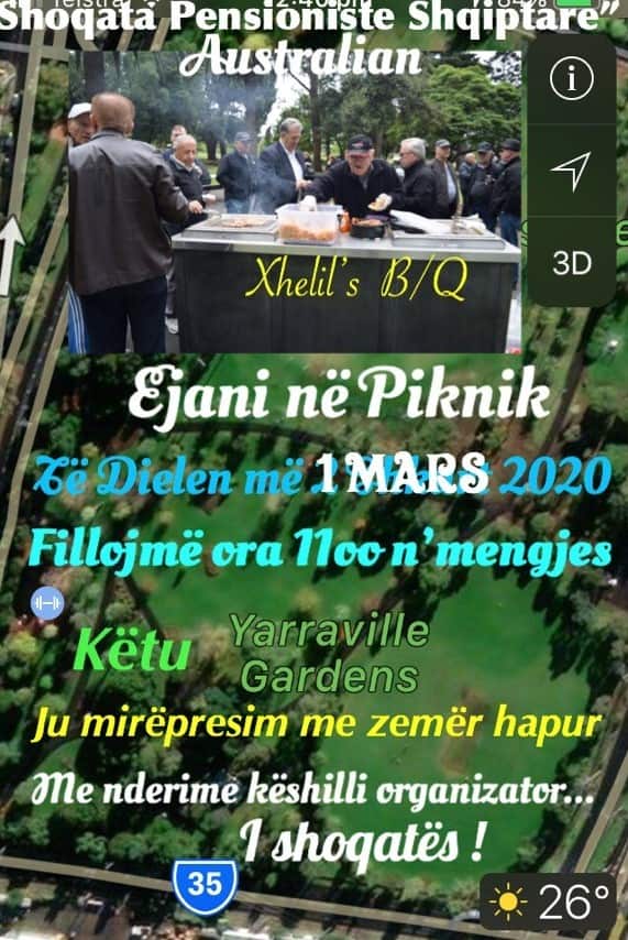 Shoqata e Pensionisteve Shqiptar ne Australi Piknik 