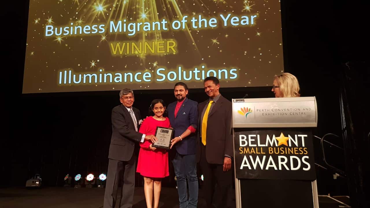 Nilesh Makwana receiving award