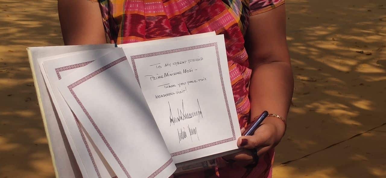 Trump visited Gandhi Ashram in Ahmedabad.