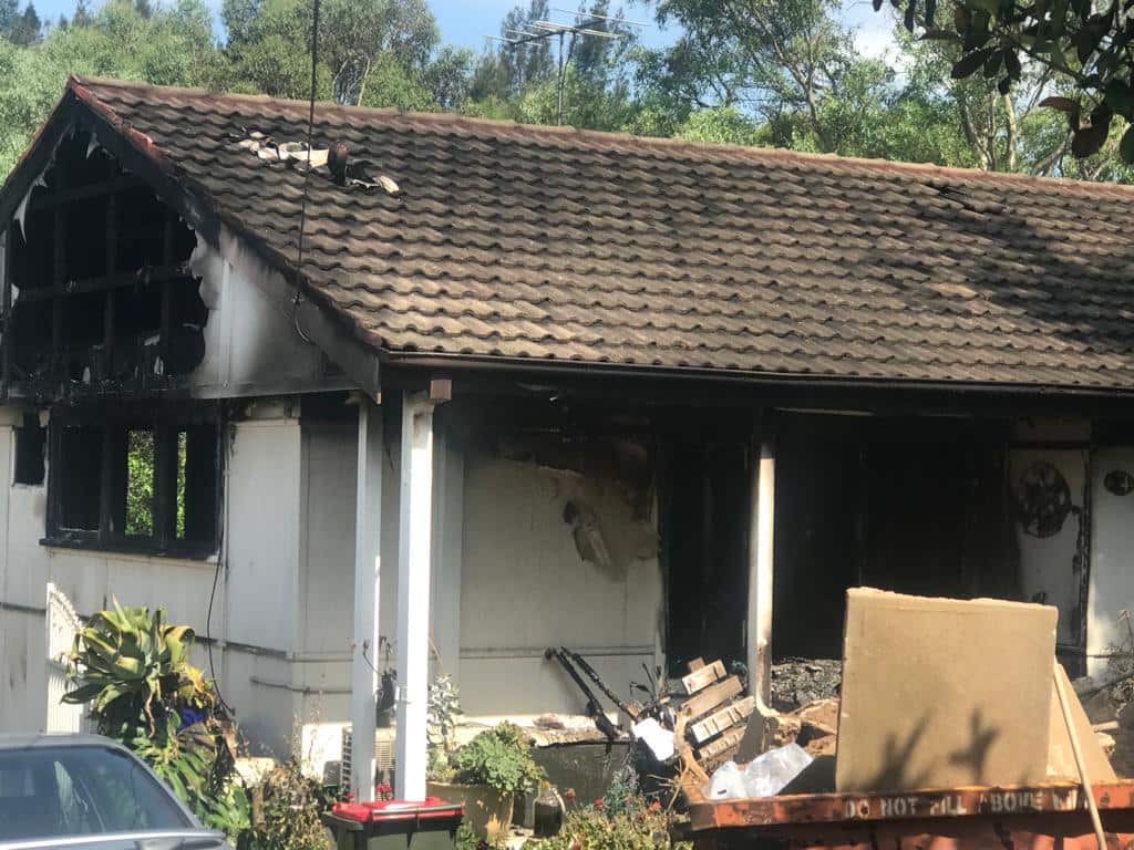 Home burned down