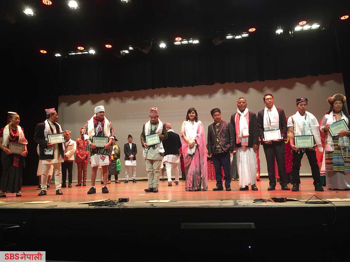 Durapada Sapkota with participants at Nepali Indigenous Day