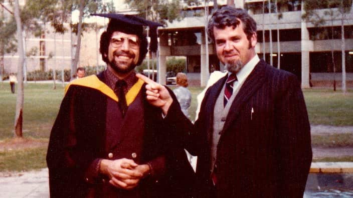 Chahin Baker with Harry at his graduation in 1977