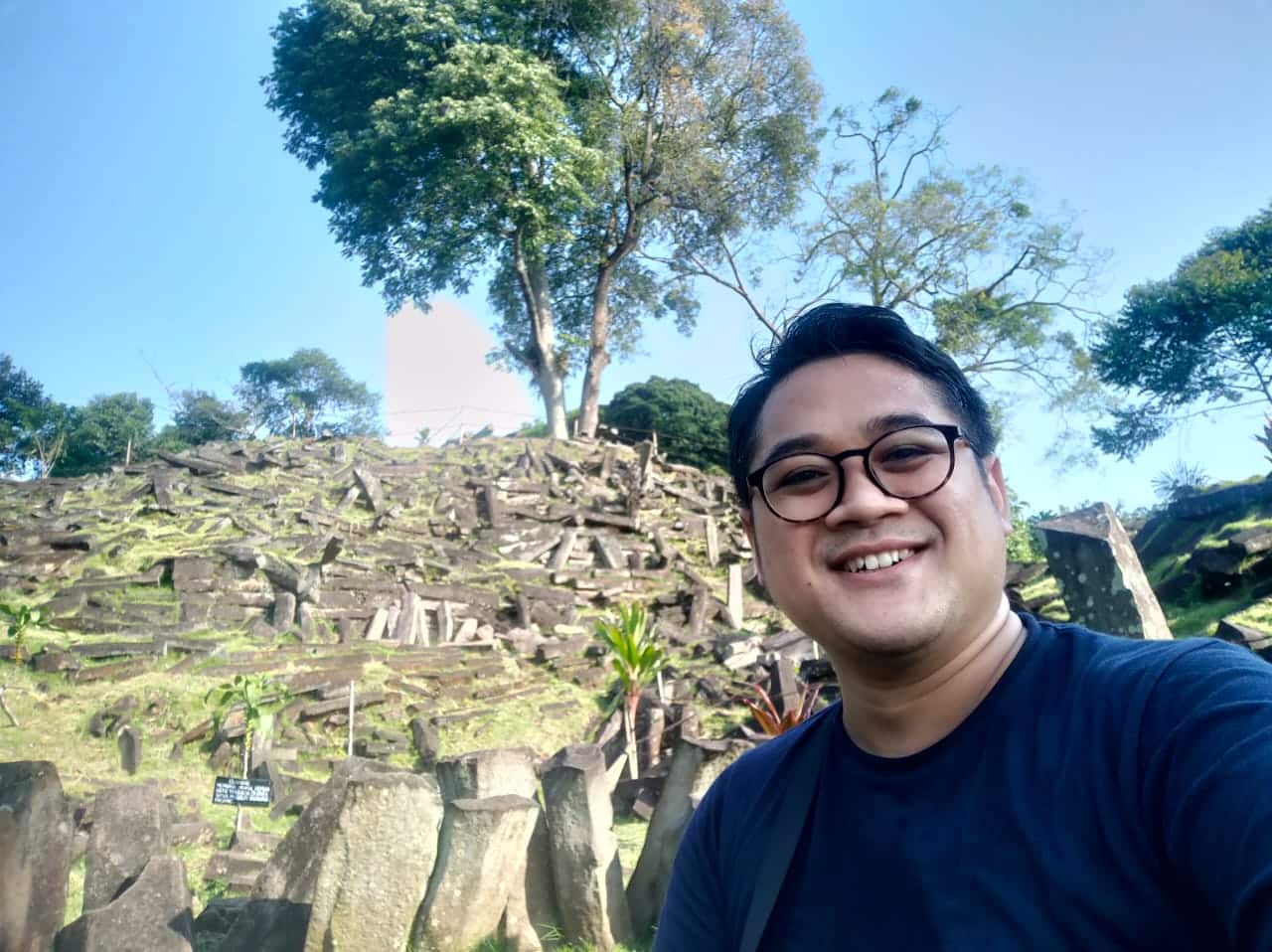 Yoes C Kenawas at the megalithic site at Mount Padang, Cianjur, West Java, 2018.