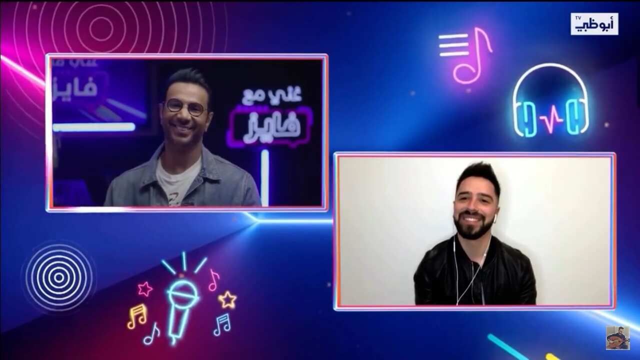 Singer Yousif Alwathiq and the Emirati composerFayezz Al saeed