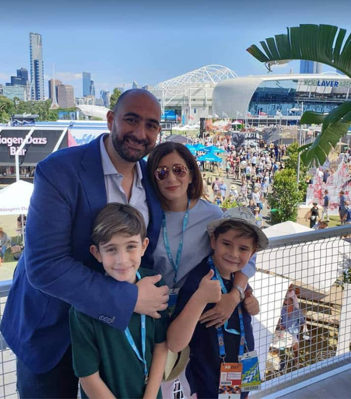 Silvio Zaccareo e famiglia agli Australian Open