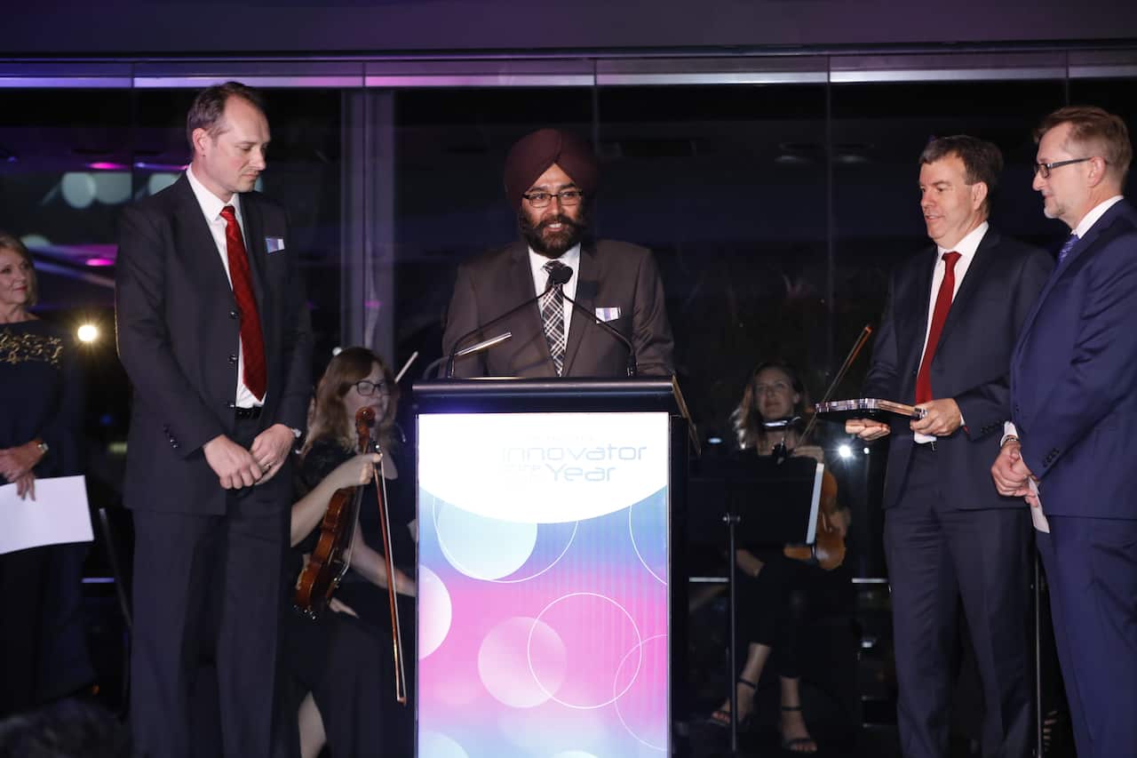 Acceptance speech being delivered by Prof Zora Singh