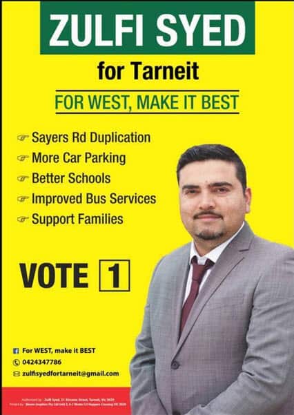 Zulfi Syed independent Candidate for Tarneit 