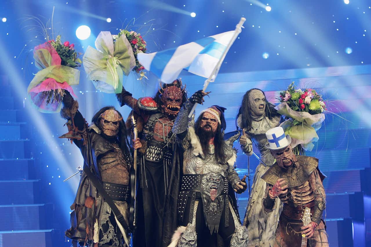 A group dressed in costumes