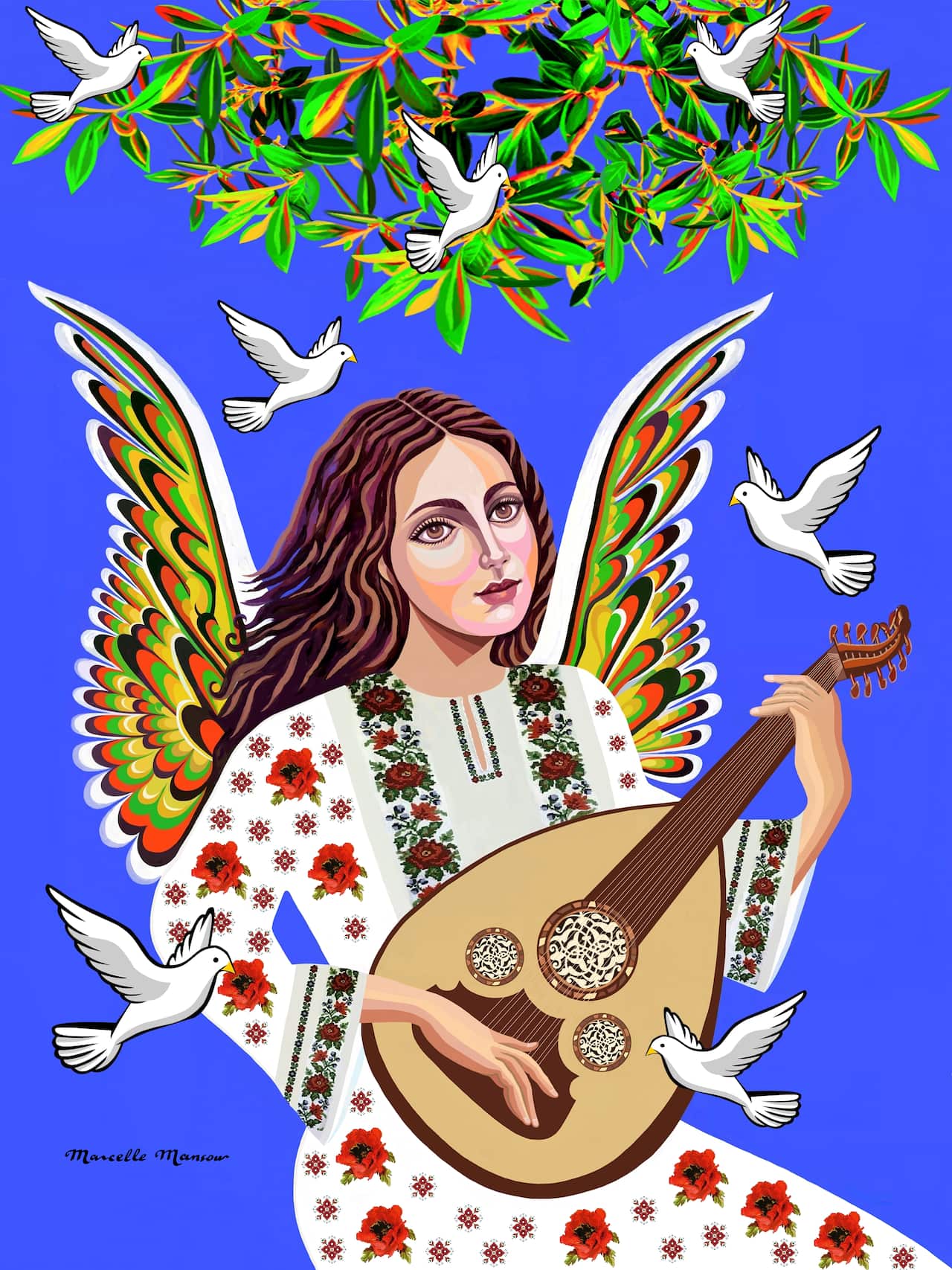 Marcelle Mansour, The Angel's Symphony of Peace, Digital Painting, 80 x 60 cm, 2023. (1).jpg