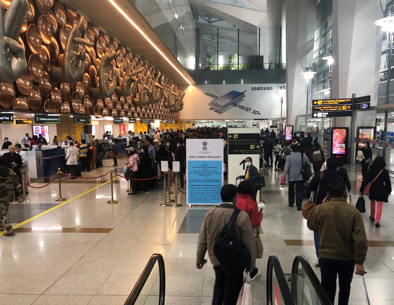 Coronavirus alert signage in New Delhi, India - 31 Jan 2020