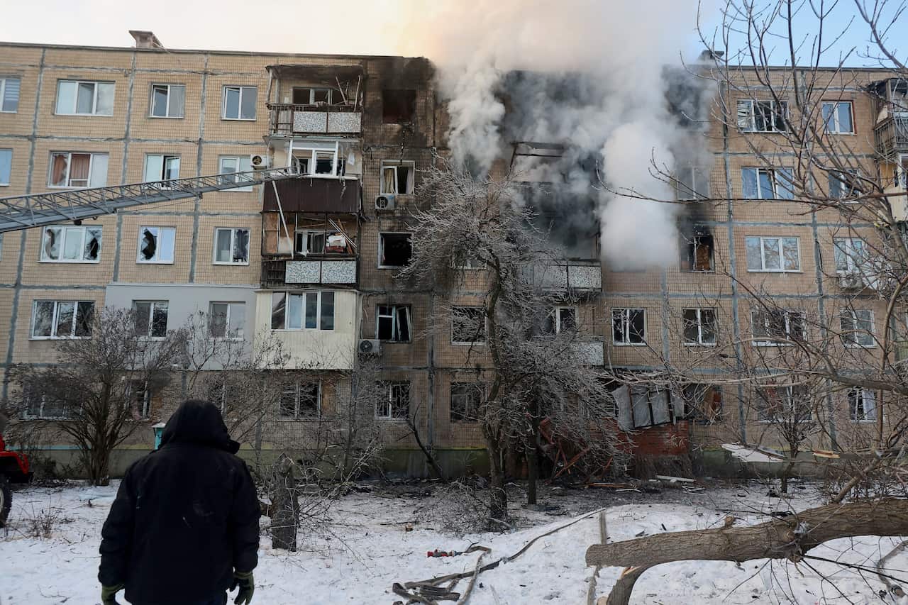 Russian Drone Strikes Five-Story Building - Kharkiv