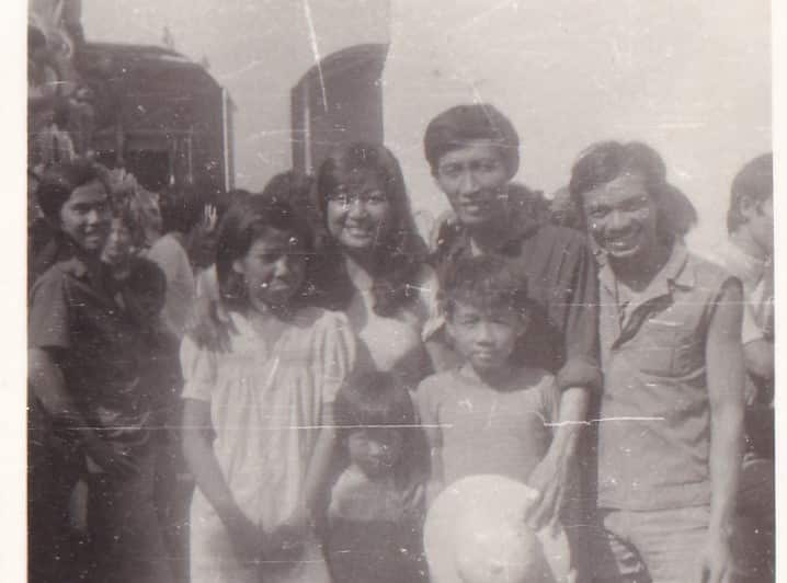 Nguyen Van Thuat (second from right) and his Family on the Cap Anamur ship - September 1981-1.jpg