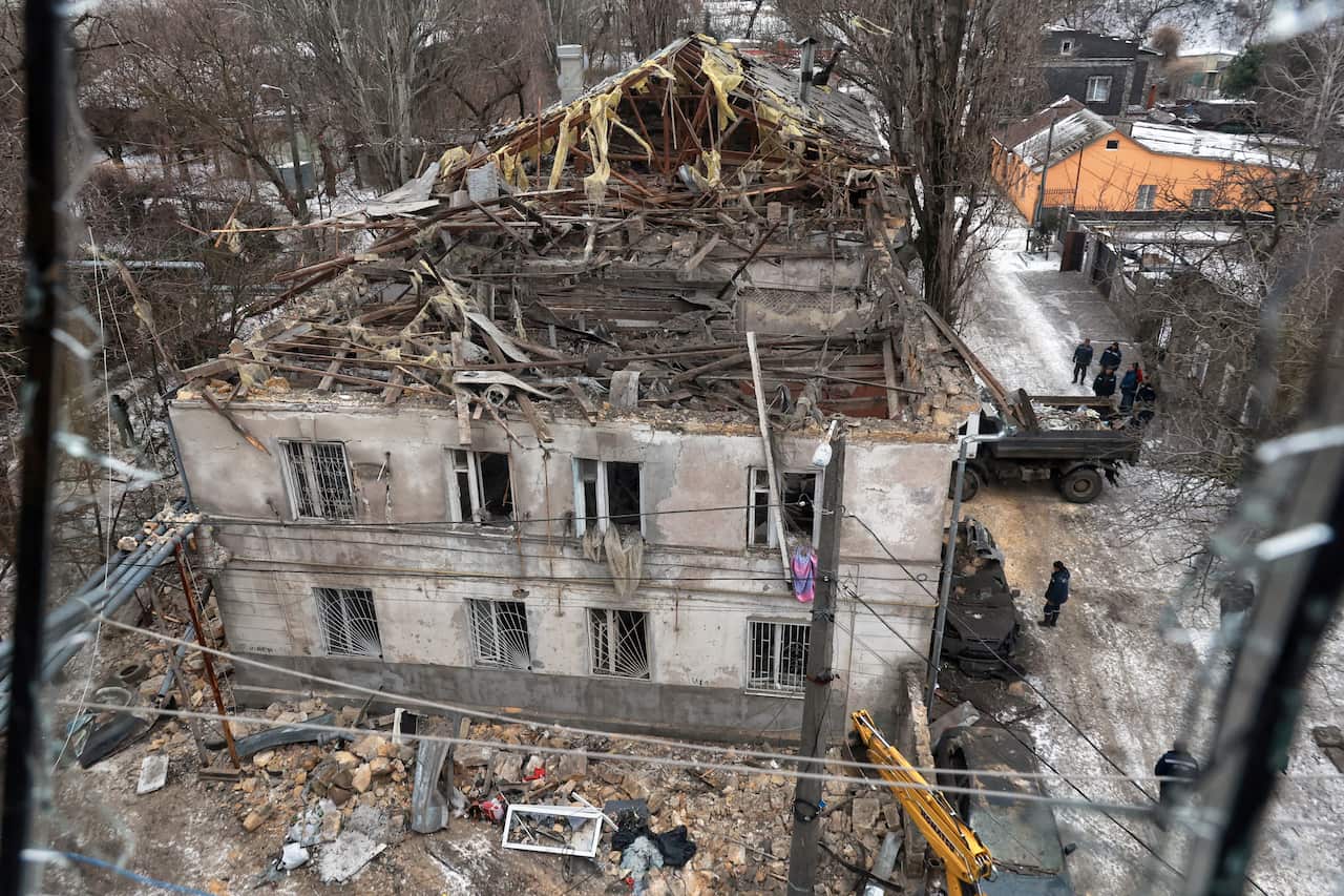 Russian Drone Strikes Apartment Block in Odesa