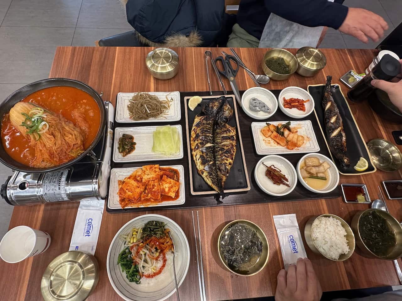 A table of Korean food